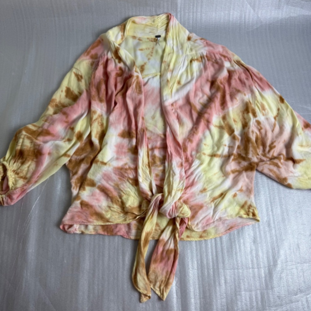 Young Fabulous & Broke YFB Carmen Tie Cardigan Tie Dye Summer Beach Festival M